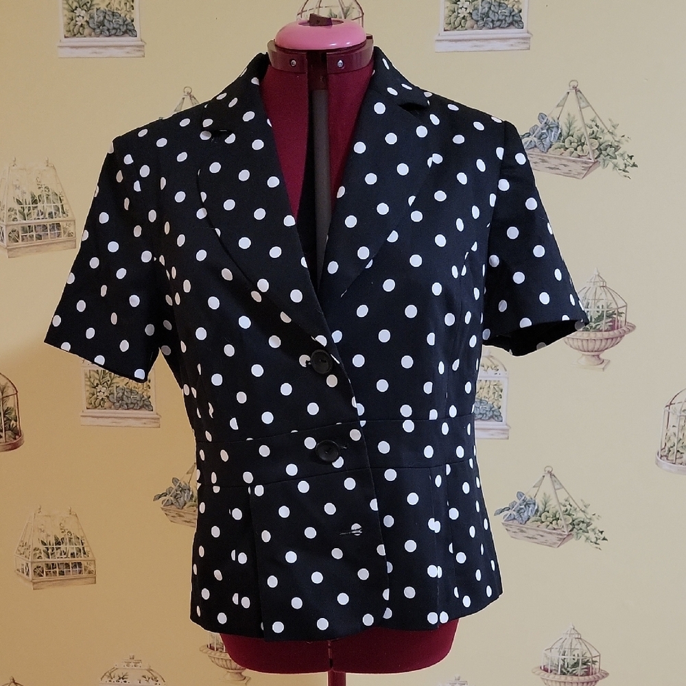 Polka Dot Blazer - Black and White